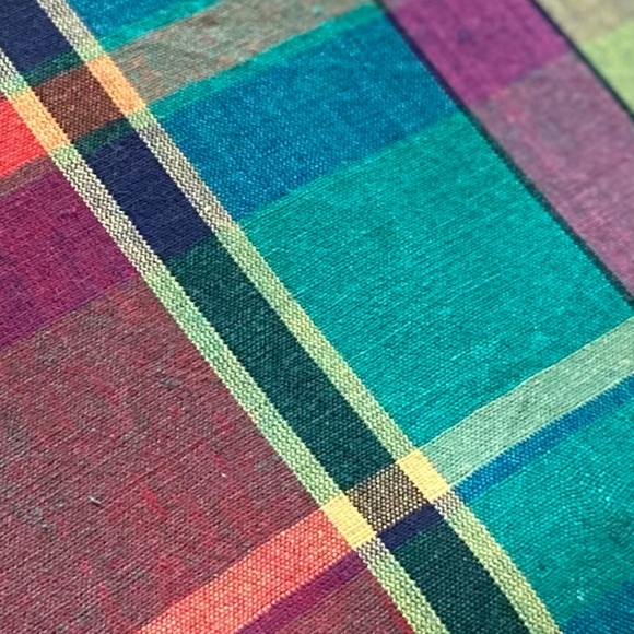 🌈 Tangibles, Vintage Cirque Arc-En-Ciel Madras Plaid Dress - Picture 7 of 16